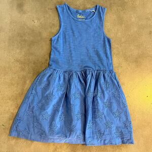 Boden blue cotton casual dress girls size 9 10